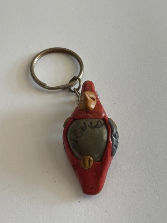 Jewelry - El Salvador Handcrafted Red Parrot Keychain